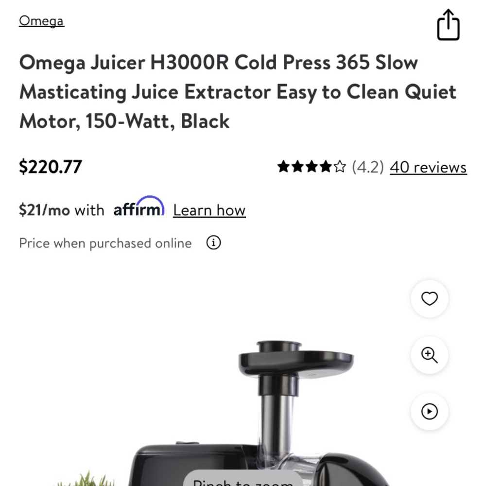 Omega's H3000R Horizontal Slow Juicer